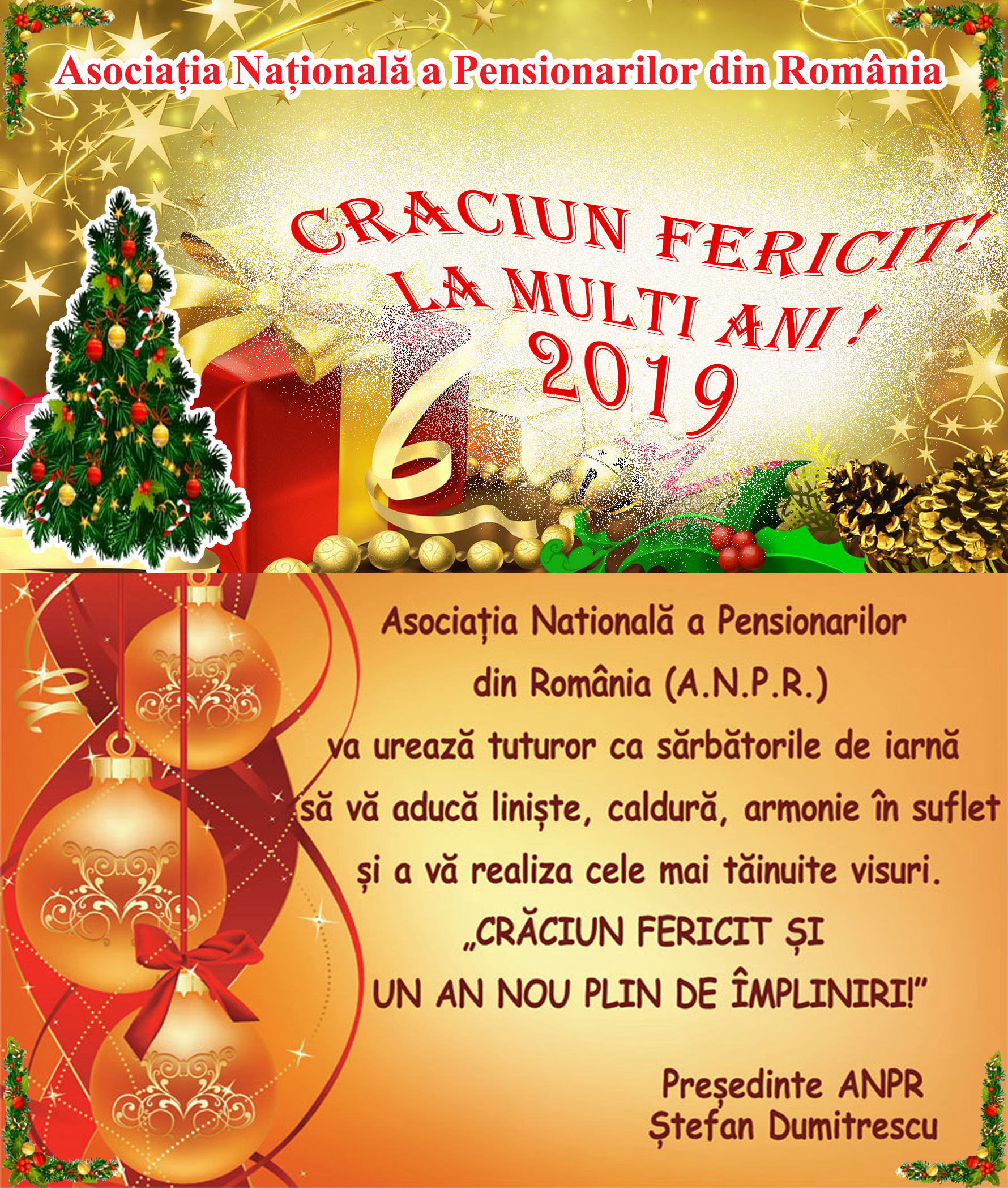 Felicitare Craciun + Anul Nou 2018 - 2019