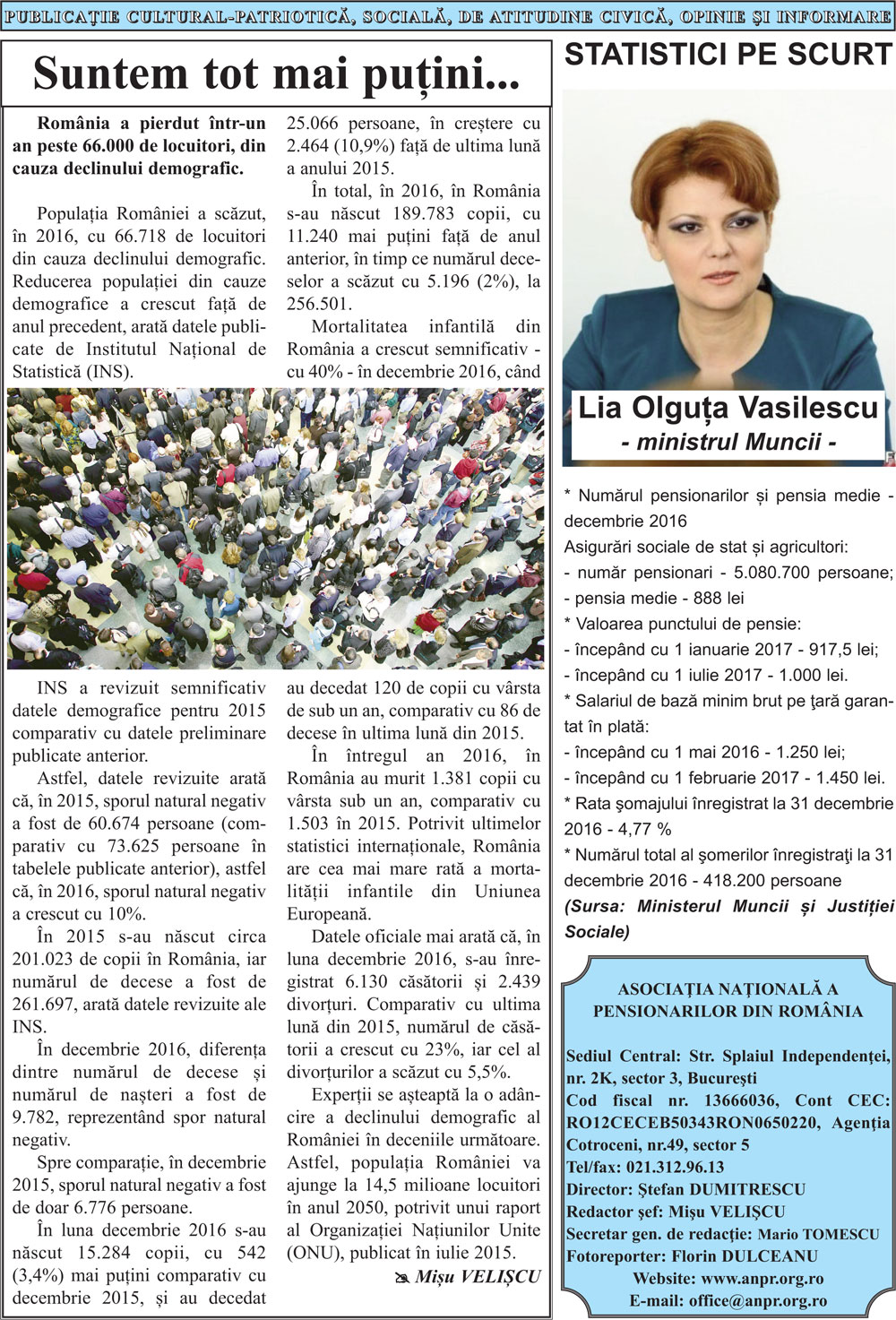 Ziarul Vocea Pensionarilor luna februarie 2017