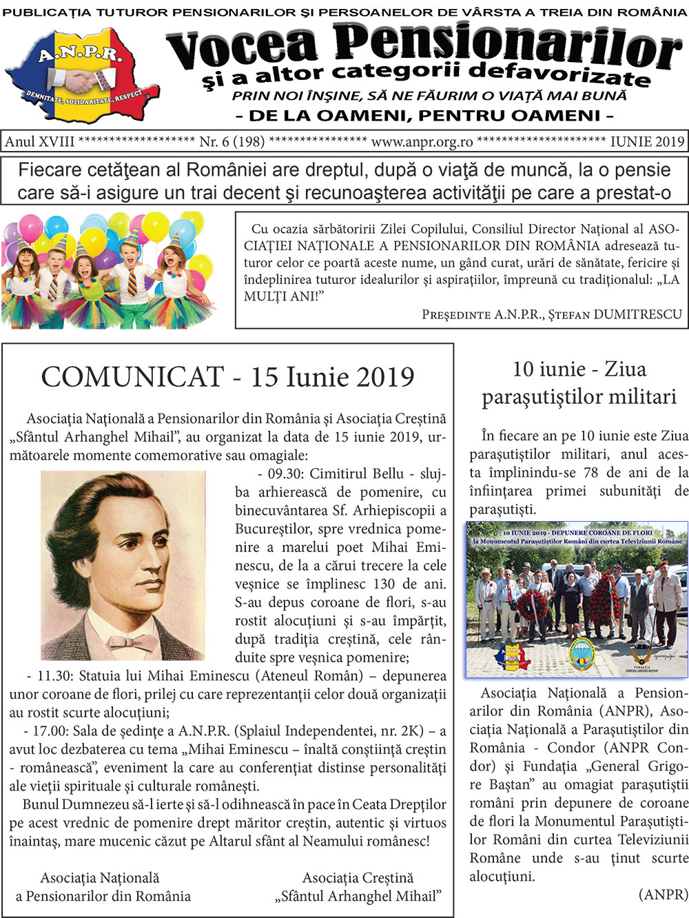 Ziar Vocea Pensionarilor luna iunie 2019